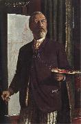Arnold Bocklin Self-Portrait in his Studio Germany oil painting artist